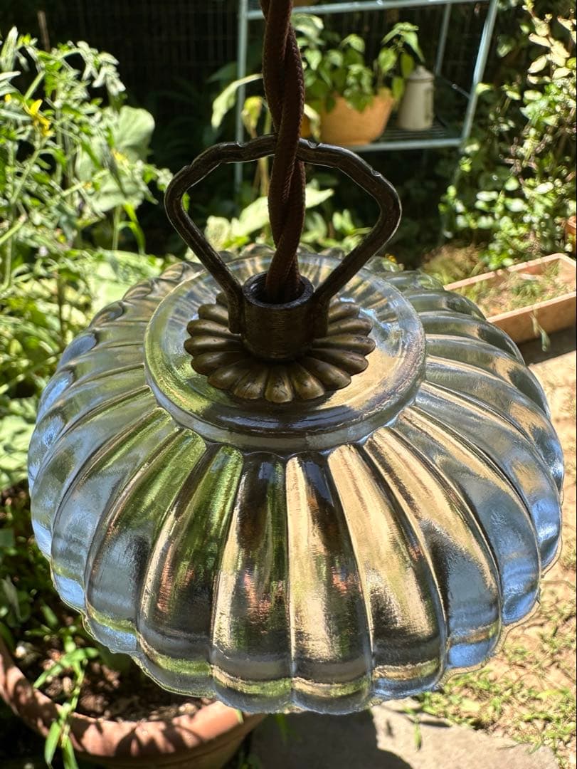 1920年代 フランス アンティーク 大きなお花の可愛いアトリエランプ＊