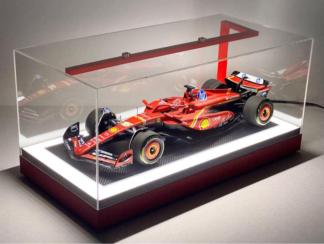 1/18 F1ブラーゴ　フェラーリSF-24 C.ルクレール×LED照明ケース