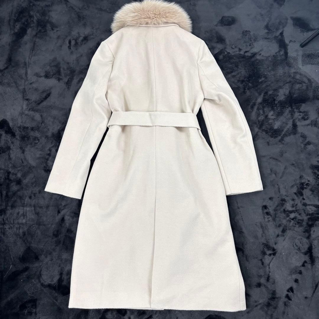 ボッシュ✨新品未使用 フォックスファー付チェスターコート カシミヤ混 サイズ38