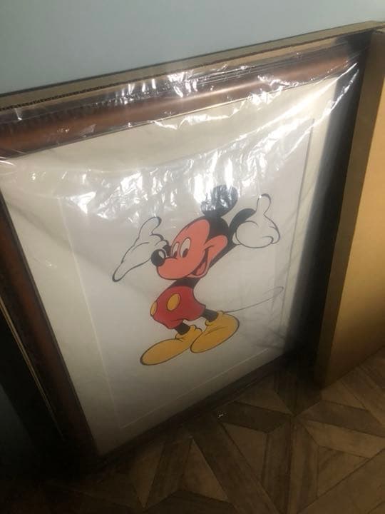 美品 ディズニー ミッキーマウス リトグラフ 額縁 絵画 額入り 箱で保管 希少