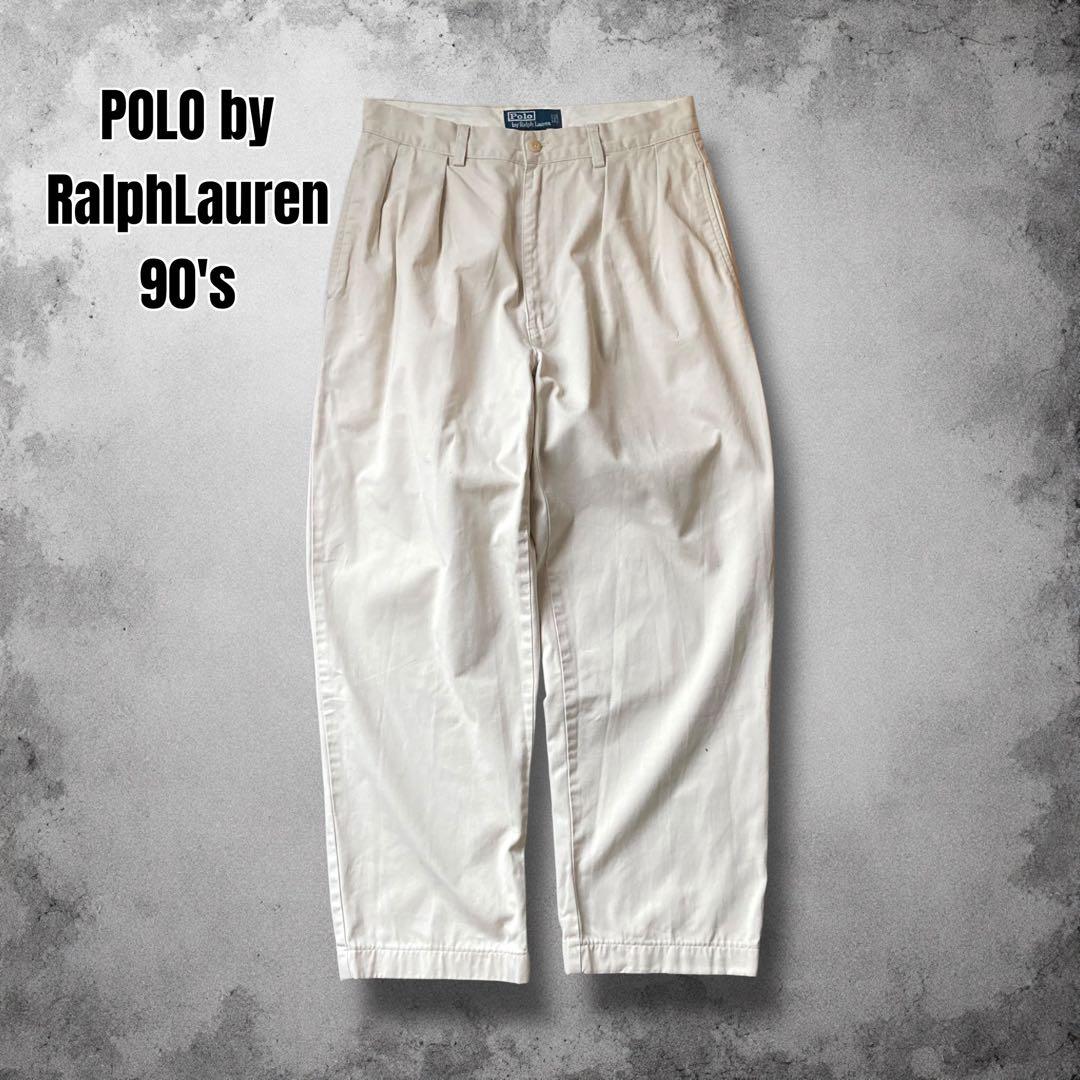 90s RalphLauren アンドリューパンツ ワイド ツータック ポロチノ