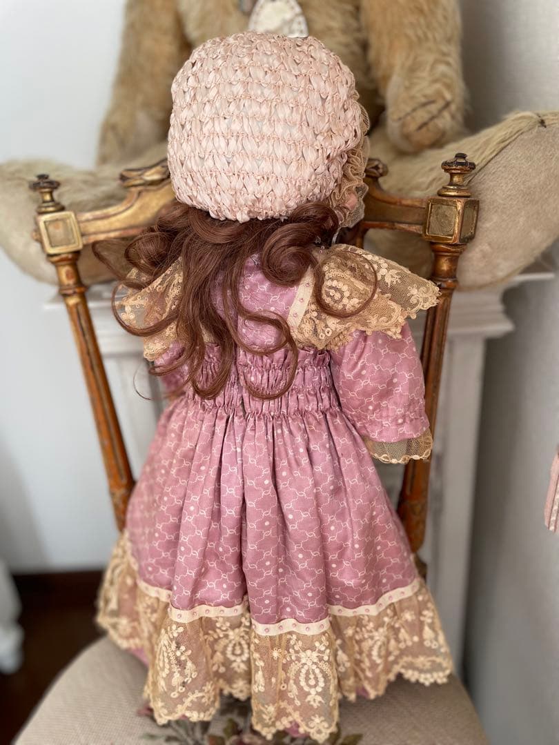 ˚✧₊⁎断捨離SALE品⁎⁺˳✧༚ ♡アンティークビスクドールドレス ボネ♡