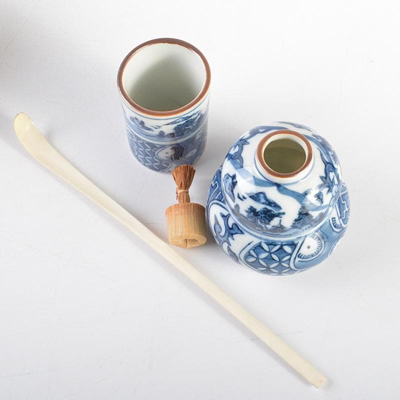 茶道具　漆塗　春慶塗茶箱　洞華作　茶碗　香合など　七点　一式　仕覆付　C6457