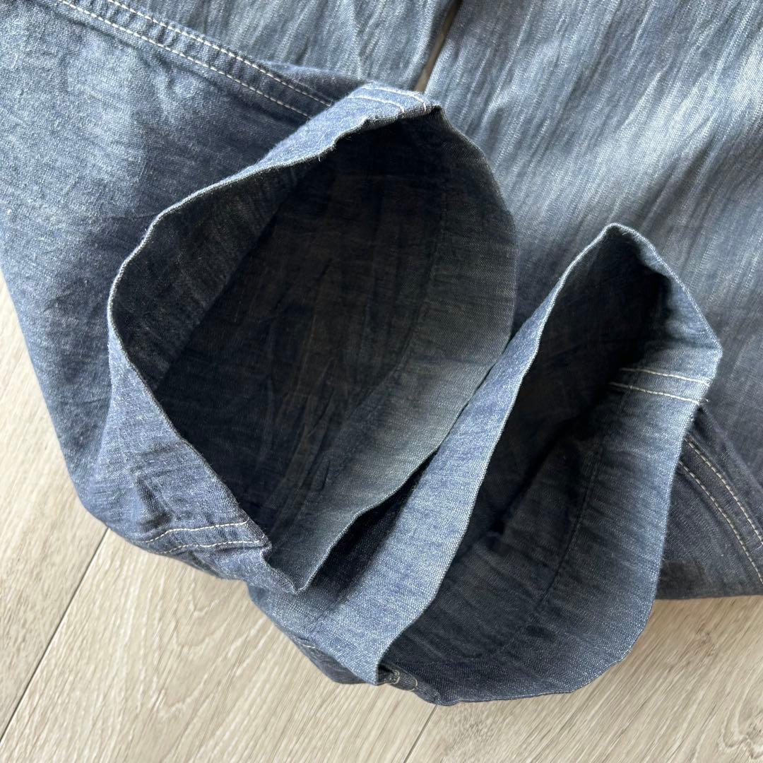 45rpm コットン リネン インディゴ チノパン30 シャンブレー アメカジ