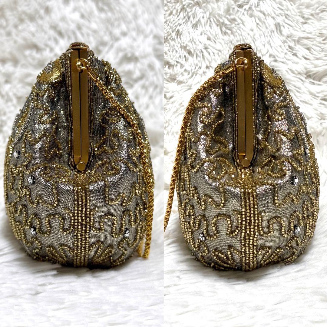 美品 花井幸子 YUKIKO HANAI ビーズ 刺繍 パーティー バッグ 和装