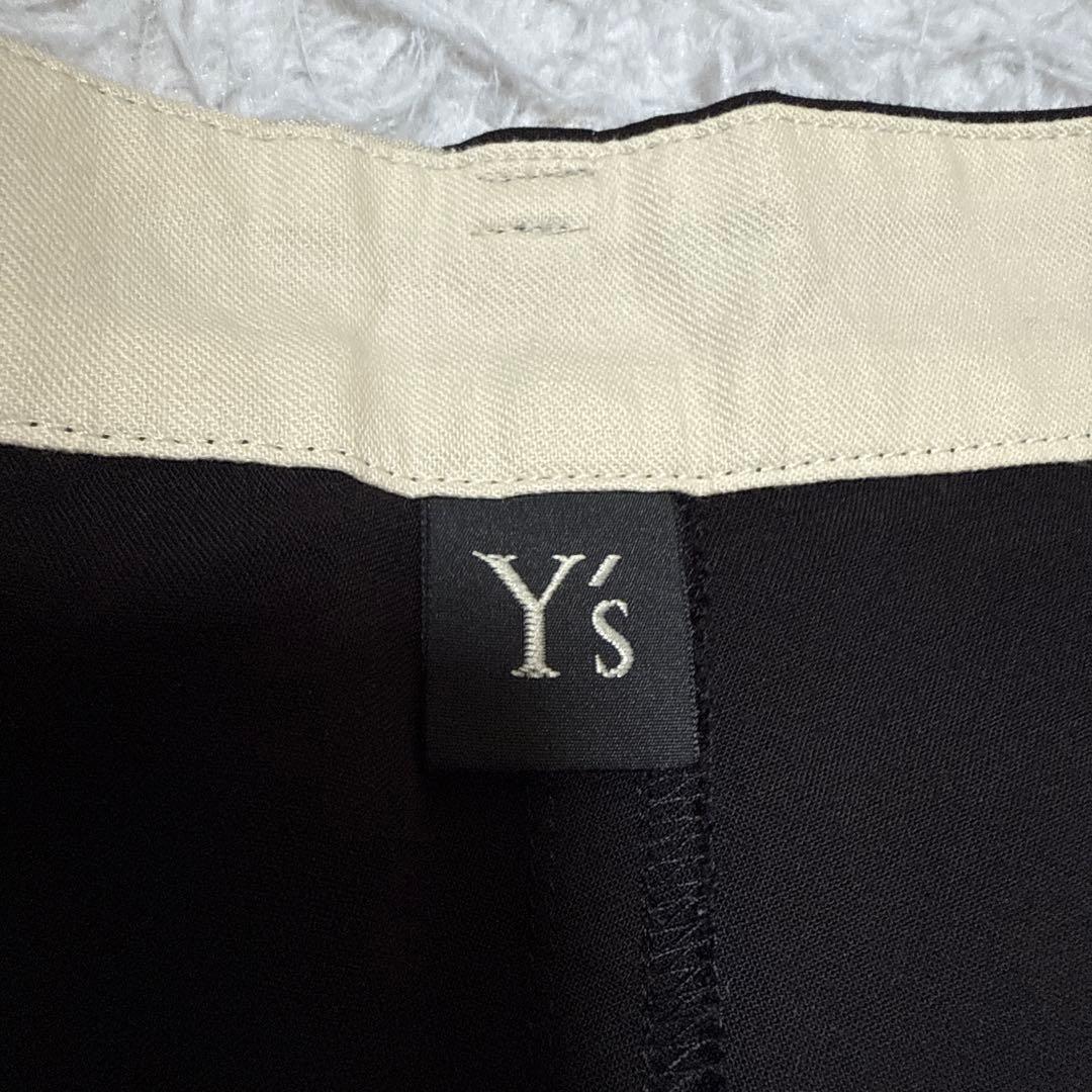 美品☆ ワイズ Y's レーヨンドットプリントパンツ ブラックベージュ サイズ2