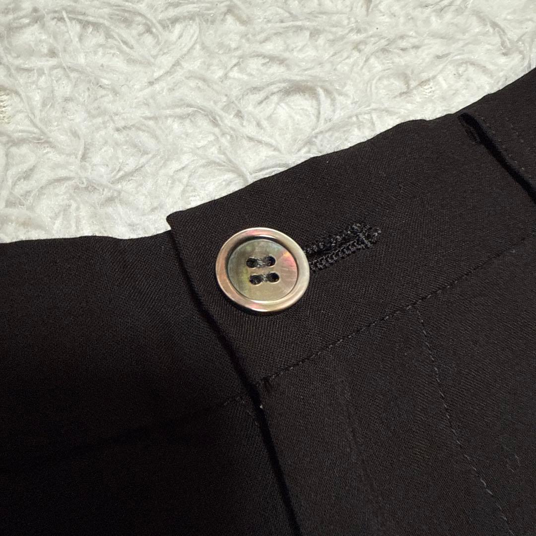 美品☆ ワイズ Y's レーヨンドットプリントパンツ ブラックベージュ サイズ2