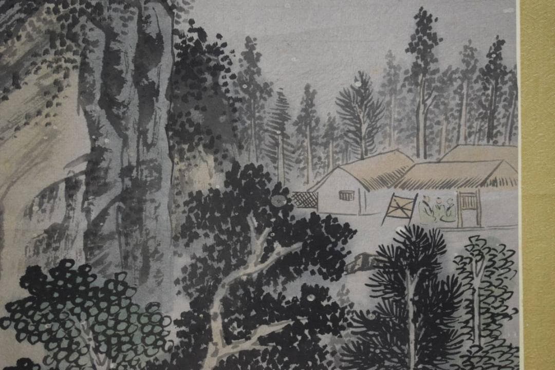 不詳/作者不詳/山水人物画賛/降雪山水/人物/馬/中国画/布袋屋掛軸HK-51