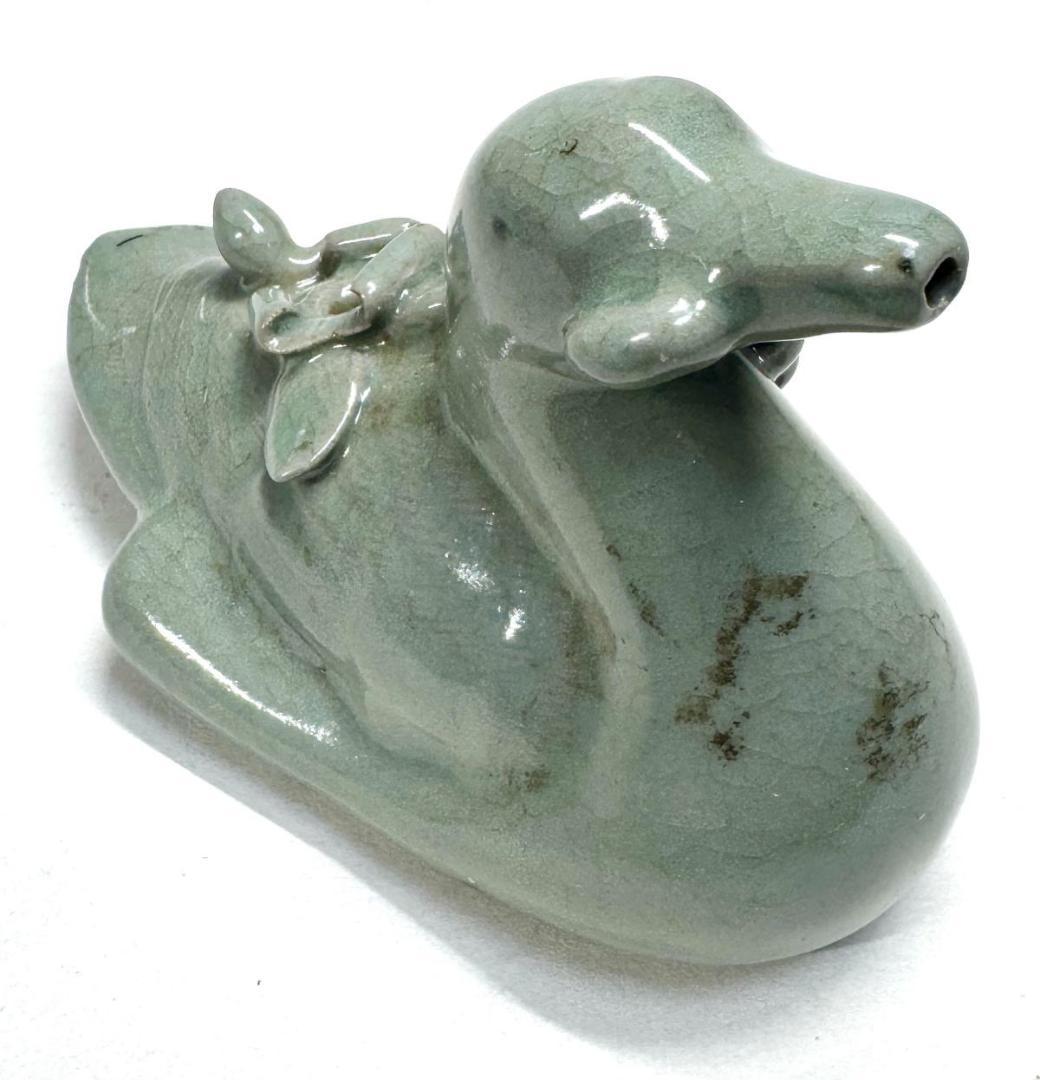 古高麗 青磁水滴 鳥 鳩 アヒル 鴨 硯滴 朝鮮古陶磁器 李朝 WWTT226