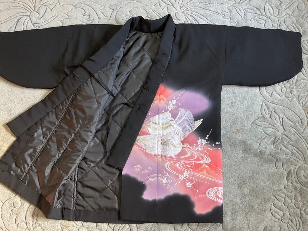 晴れの日の綿入れはんてん 着物リフォーム オシドリ