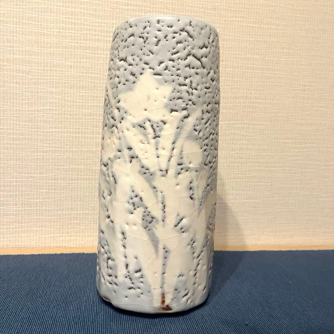 安藤日出武 仙人窯 志野焼 花器 花入 重要無形文化財保持者 共箱 共布