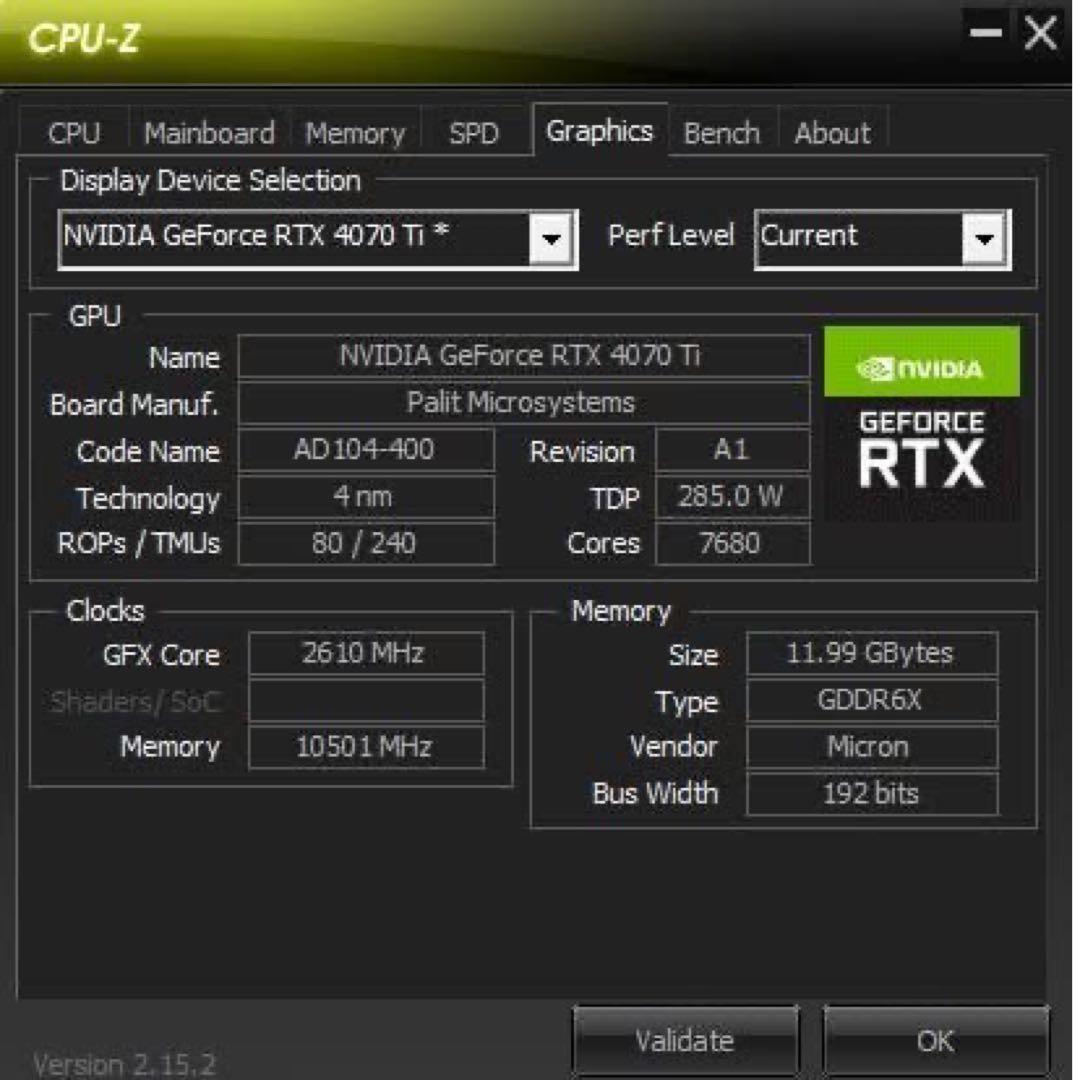 グラフィックボード・グラボ・ビデオカード PALIT GEFORCE RTX 4070 Ti 12GB