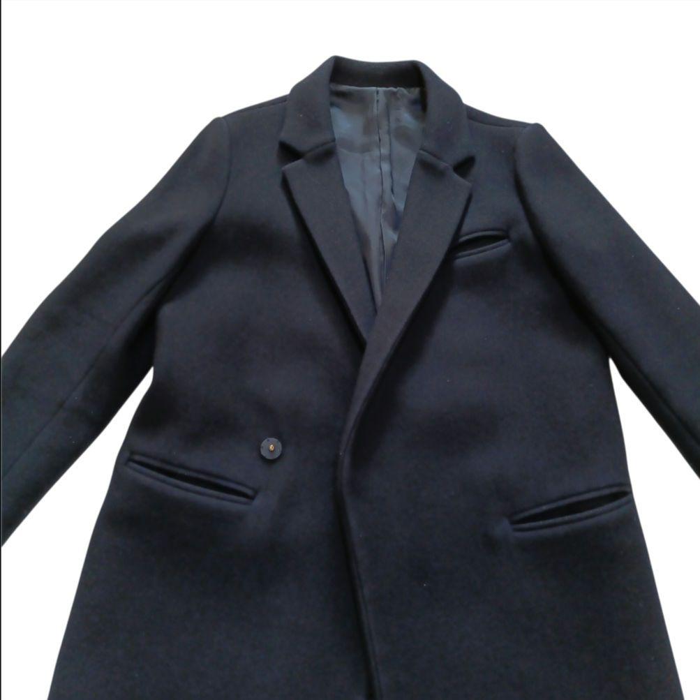 美品 haunt ハウント ウール カシミヤ チェスターコート 38 ネイビー