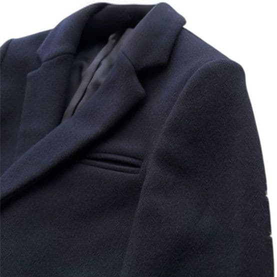 美品 haunt ハウント ウール カシミヤ チェスターコート 38 ネイビー