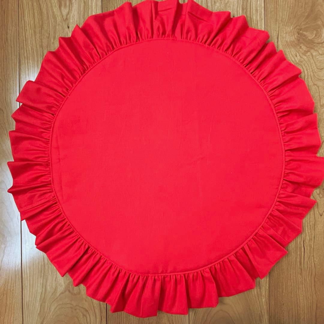 1223.カフェマットM56　赤クリスマス　リバーシブル　ハンドメイド　犬犬服