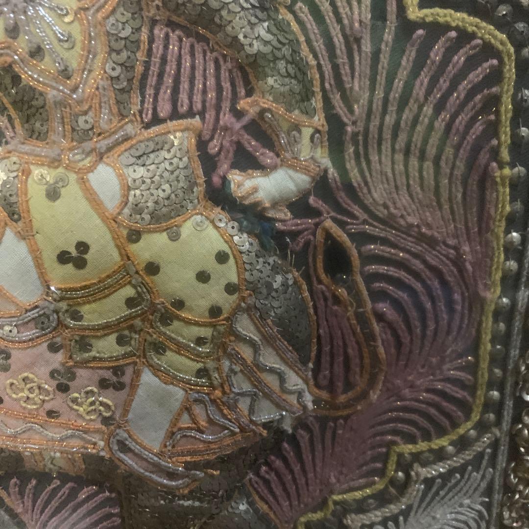 インドの伝統アート 象と騎士の絵