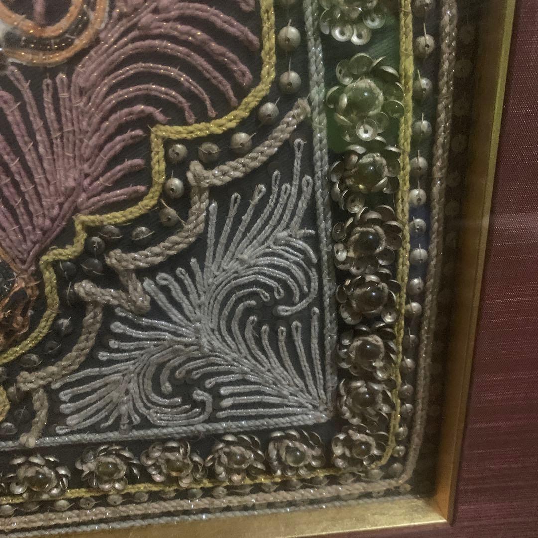 インドの伝統アート 象と騎士の絵