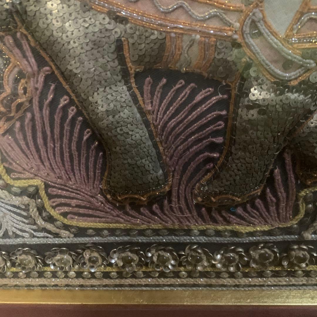 インドの伝統アート 象と騎士の絵