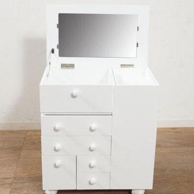 JUNKOダイニングテーブル　75× コスメワゴン　ホワイト　２点セット