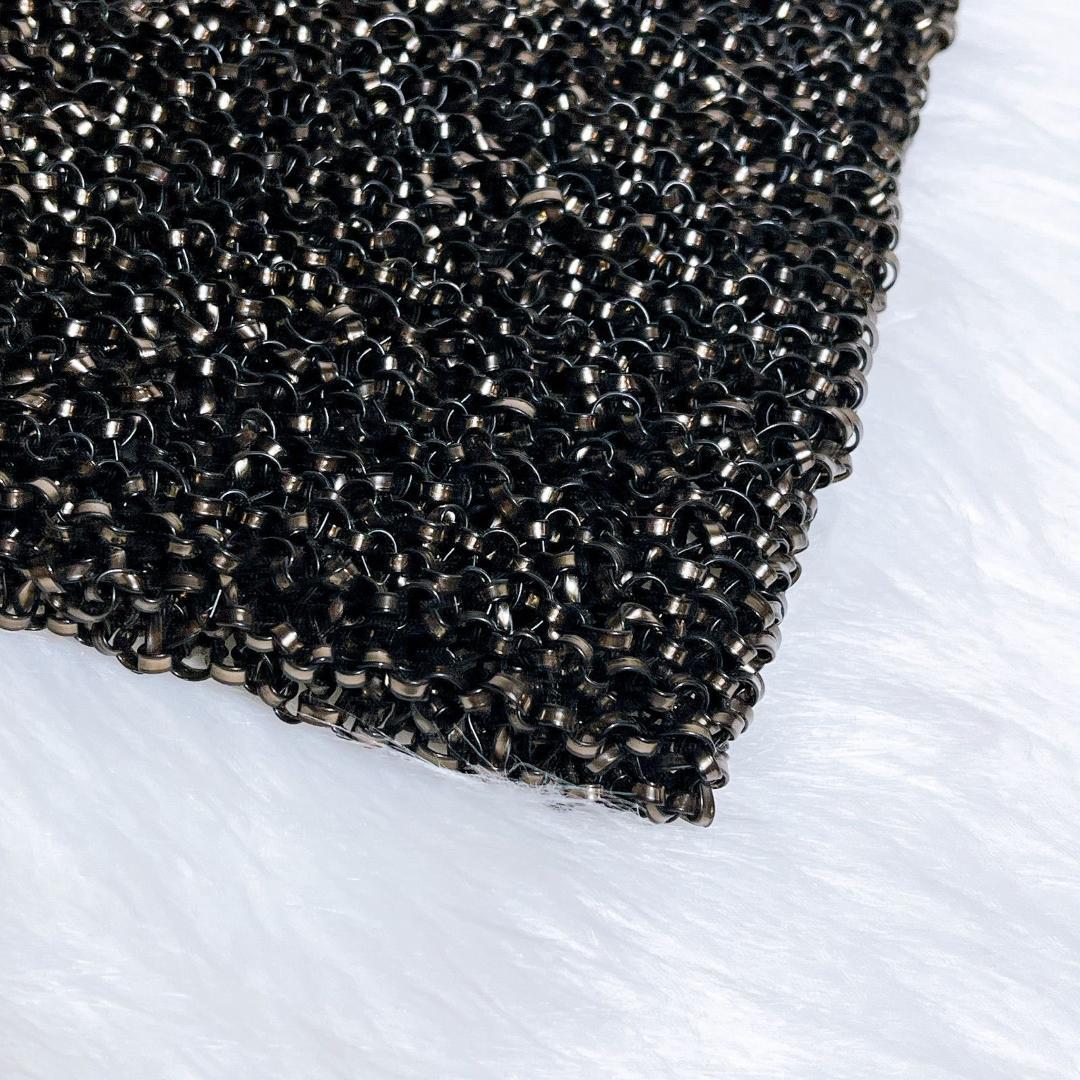 美品　アンテプリマ チャーム付き ワイヤーバッグ スクエア ブラック