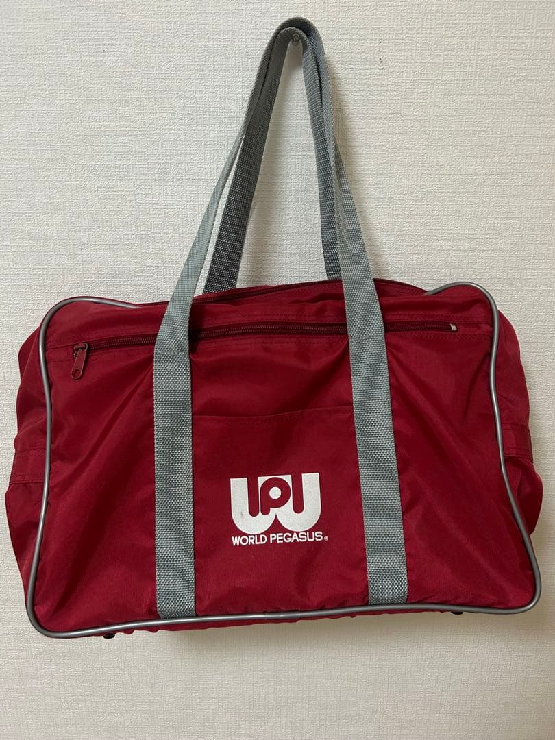 ワールドペガサス　赤　スクバ　スクールバッグ　旧ワッペ　ワッペ
