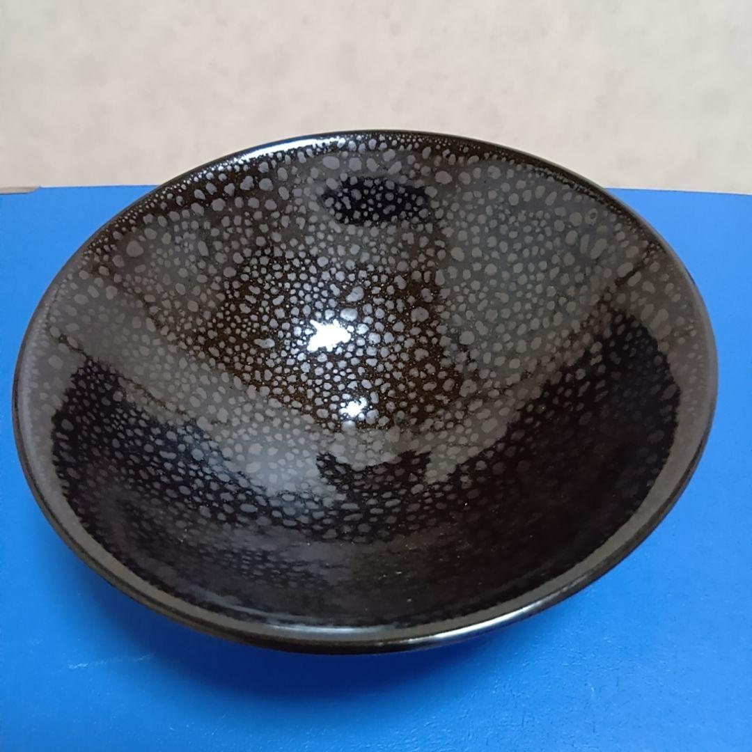 骨董品　新庄東山焼　油滴天目茶碗　五代 涌井弥瓶　 陶磁器　茶器　茶道具　茶碗