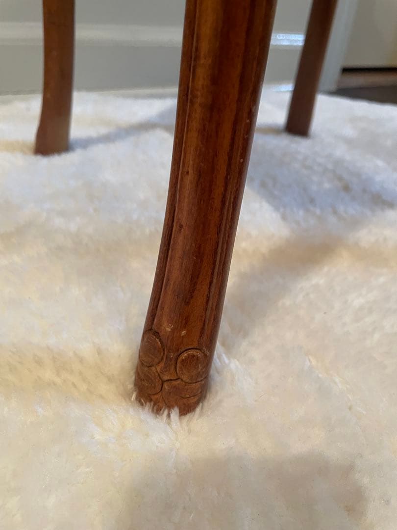 イタリア製　ヴィンテージ　花柄象嵌　サイドテーブル　カフェテーブル　花台　猫脚