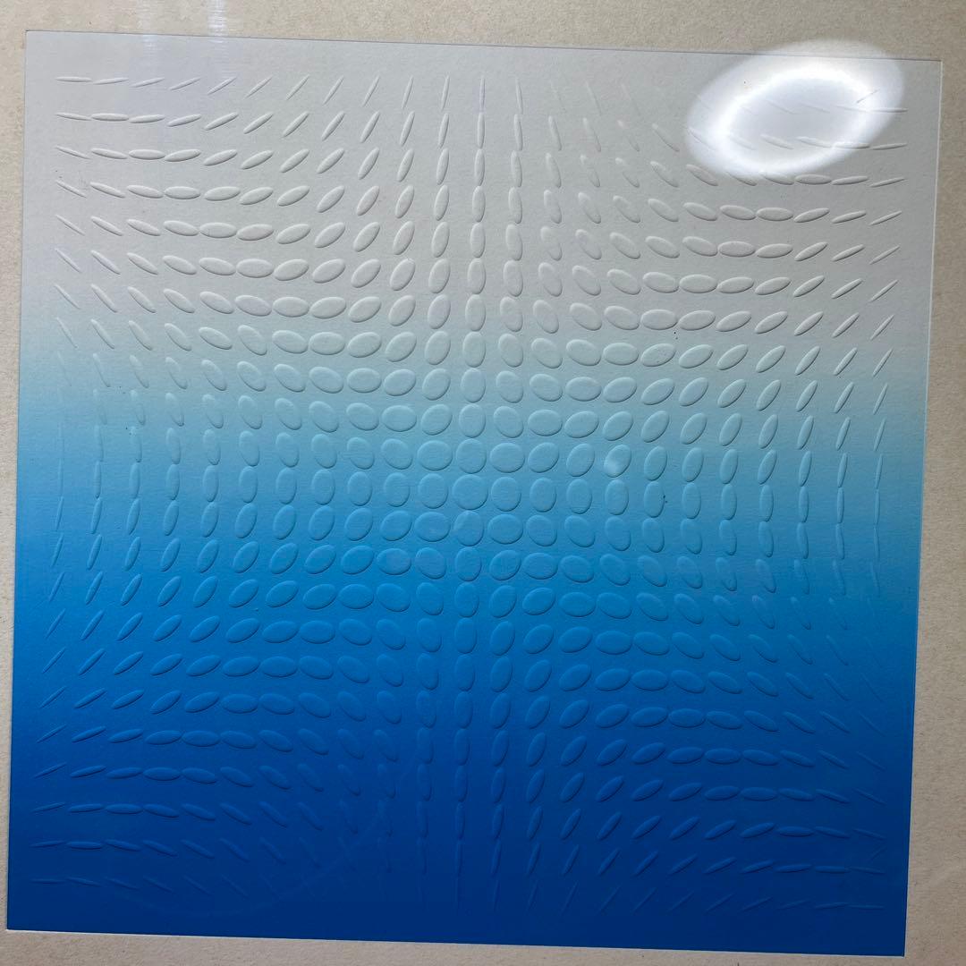 永井一正　凹凸レリーフ×Blue ペーパーレリーフ　版画　直筆サイン　乃村工藝社