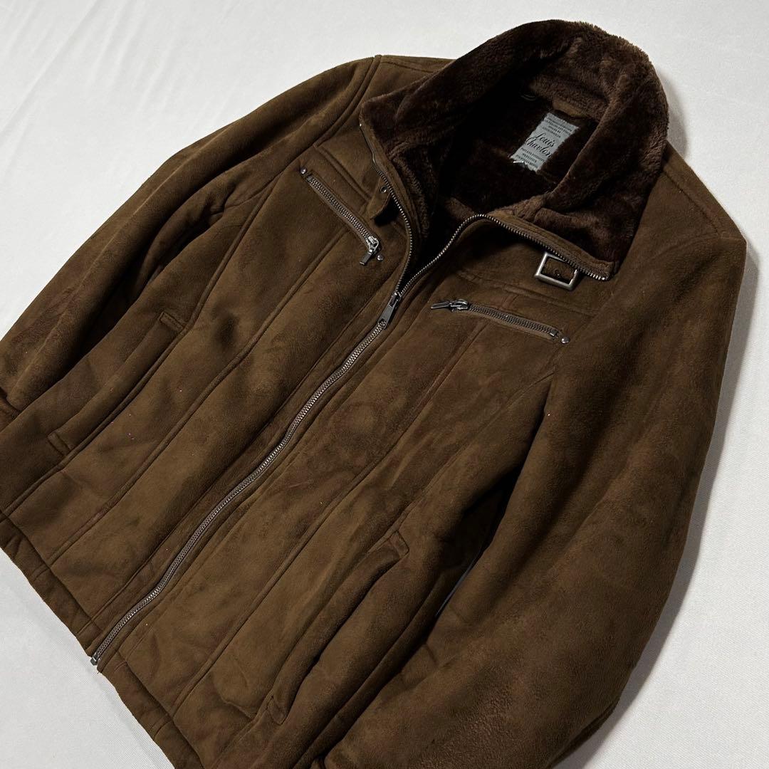 00s ベロア フェイクムートン ボアジャケット シングルライダース お兄系