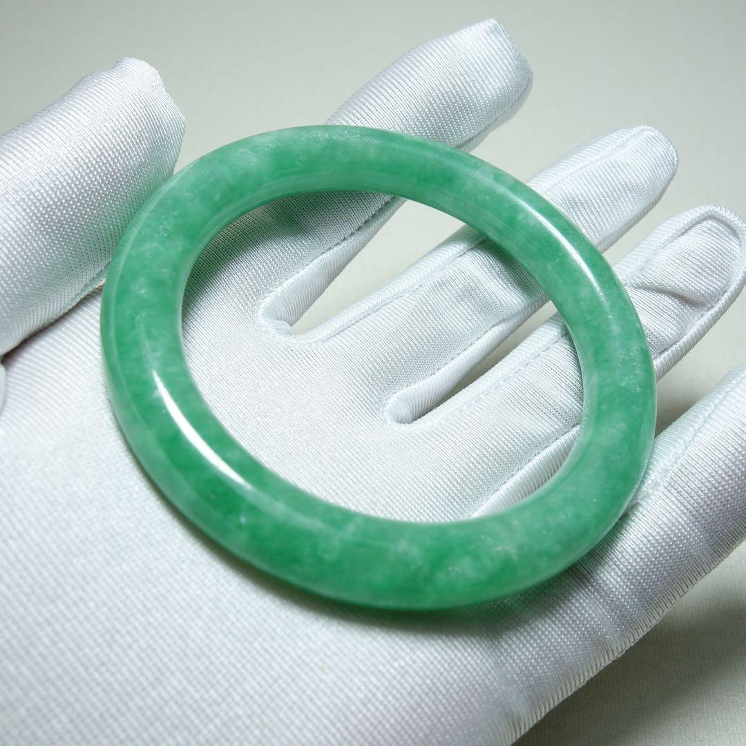 満緑 翡翠 バングル 天然石　C1A009