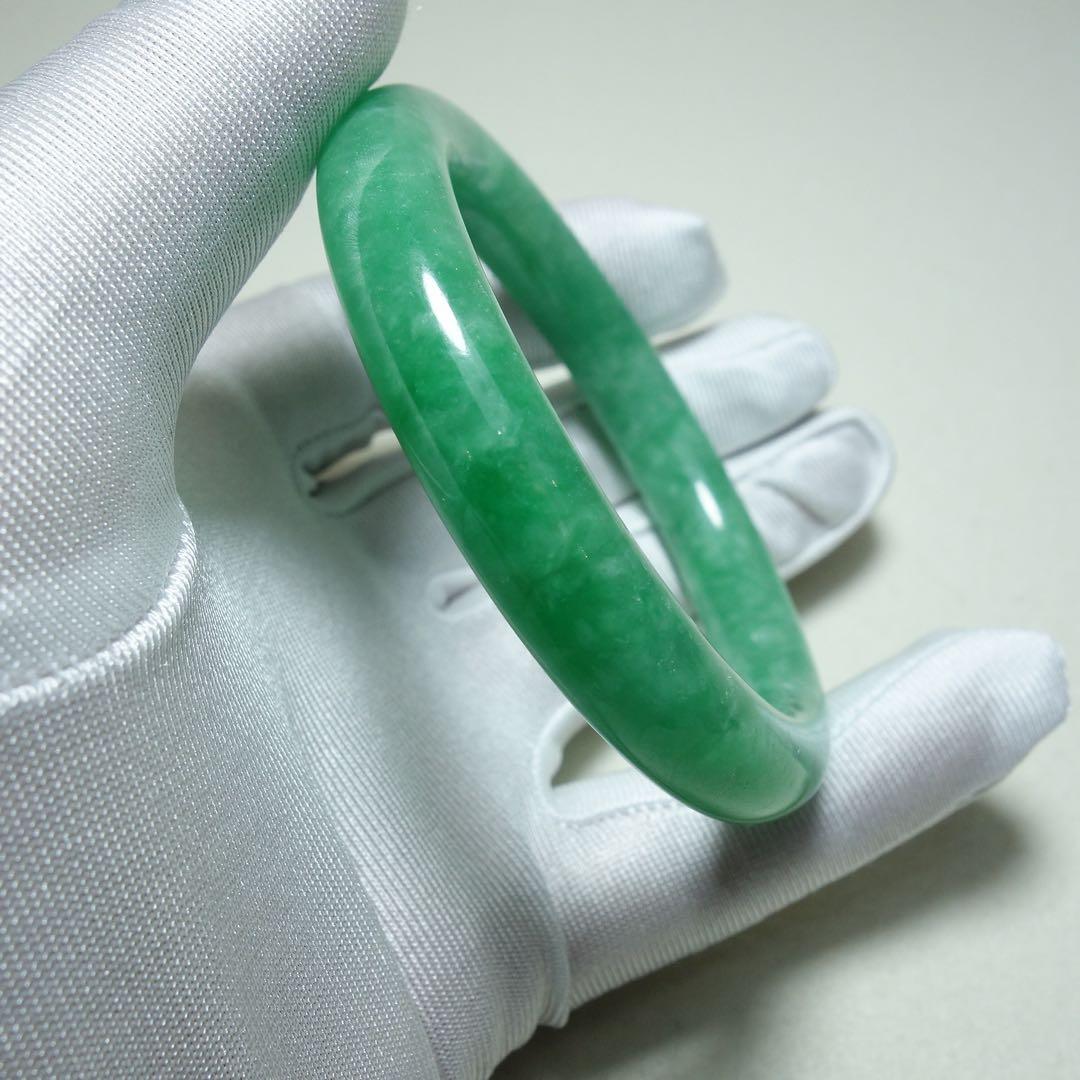 満緑 翡翠 バングル 天然石　C1A009