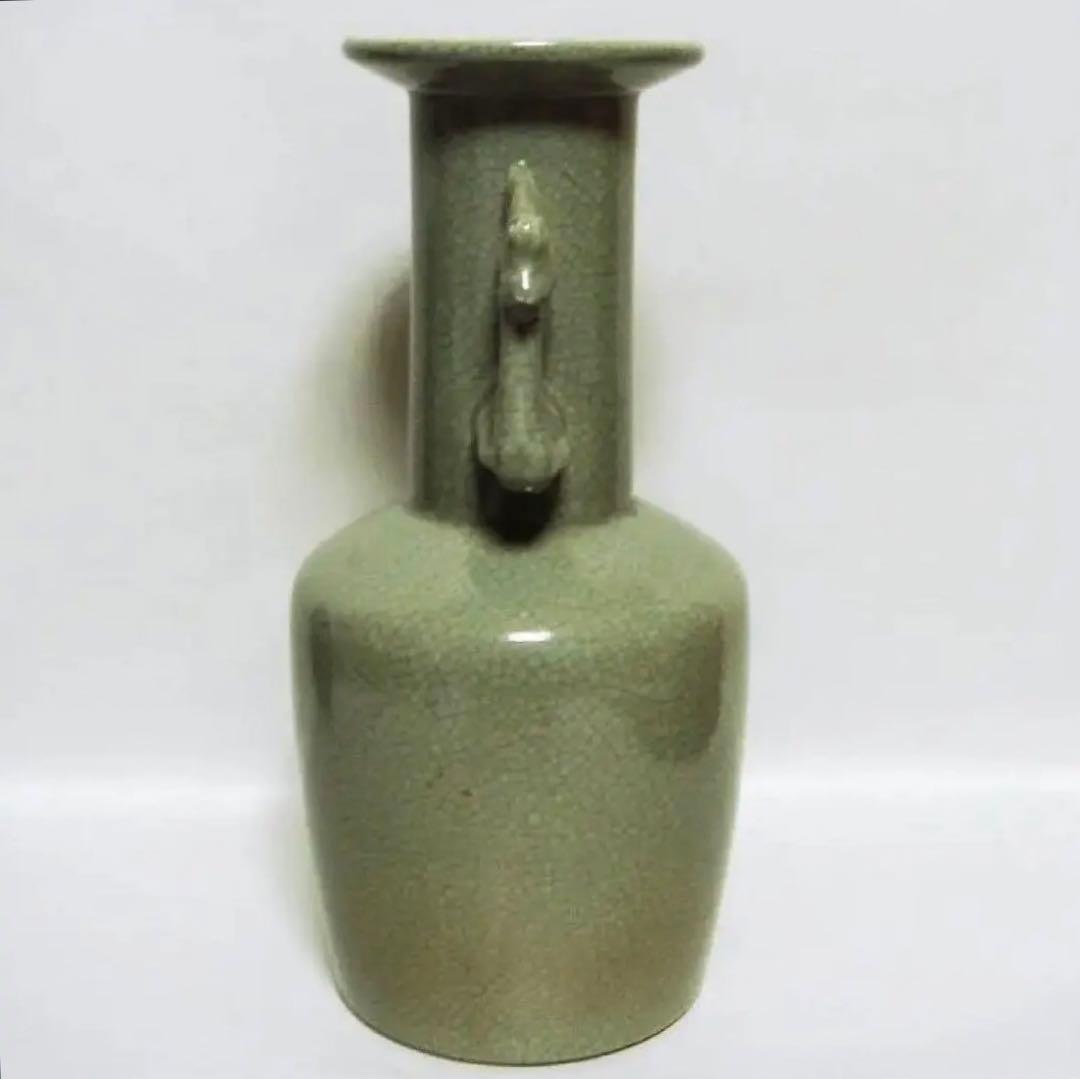 136『中国美術 青磁 花入壺』　　/骨董品 古美術 古玩 アンティーク