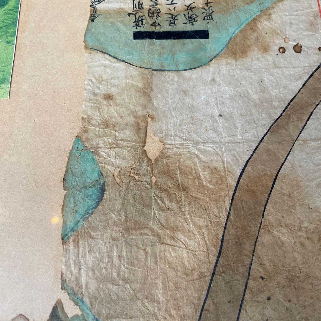 【珍品】関ヶ原の戦い 陣立図 古地図 手書き 和紙 現状品　額入り