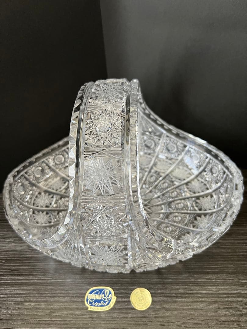 ボヘミア　クリスタル　ボヘミアガラス　フルーツバスケット　ボヘミアングラス