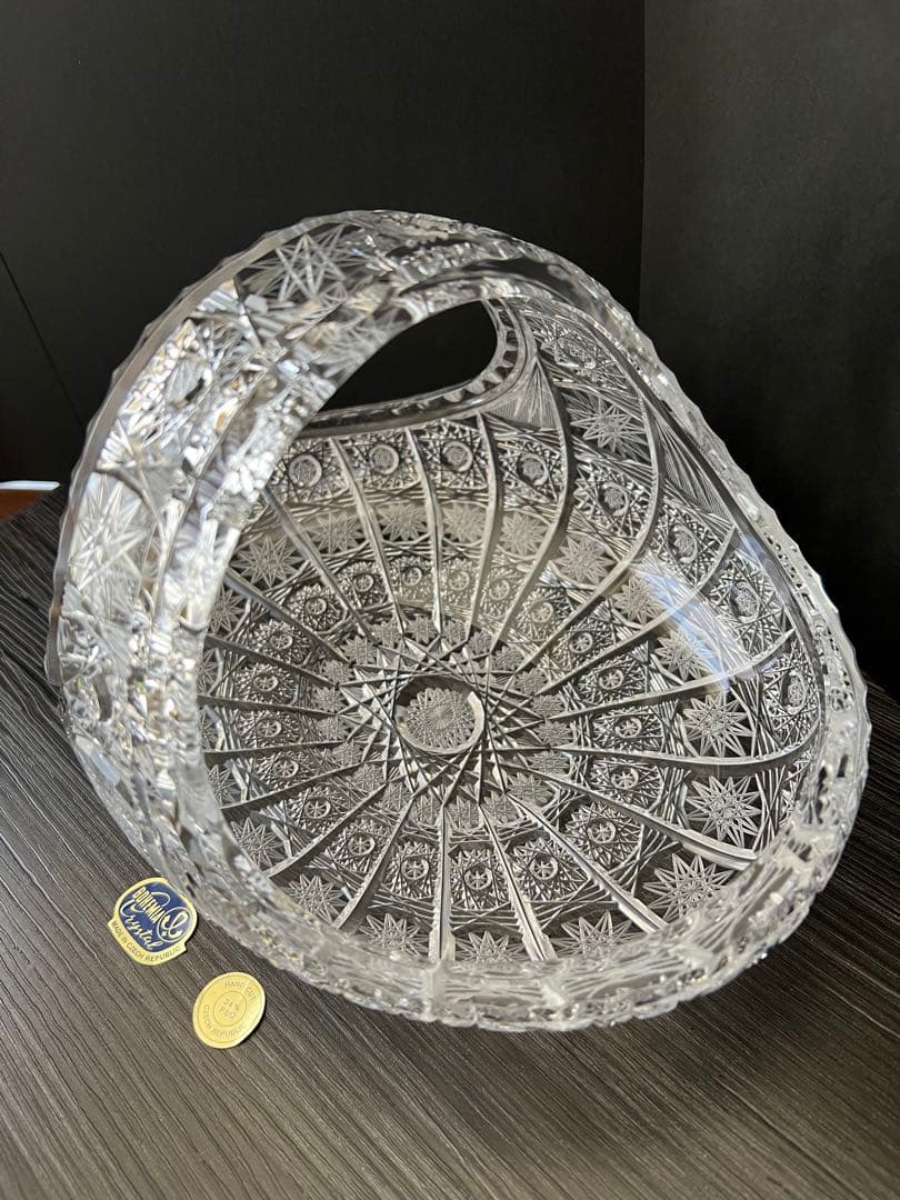 ボヘミア　クリスタル　ボヘミアガラス　フルーツバスケット　ボヘミアングラス