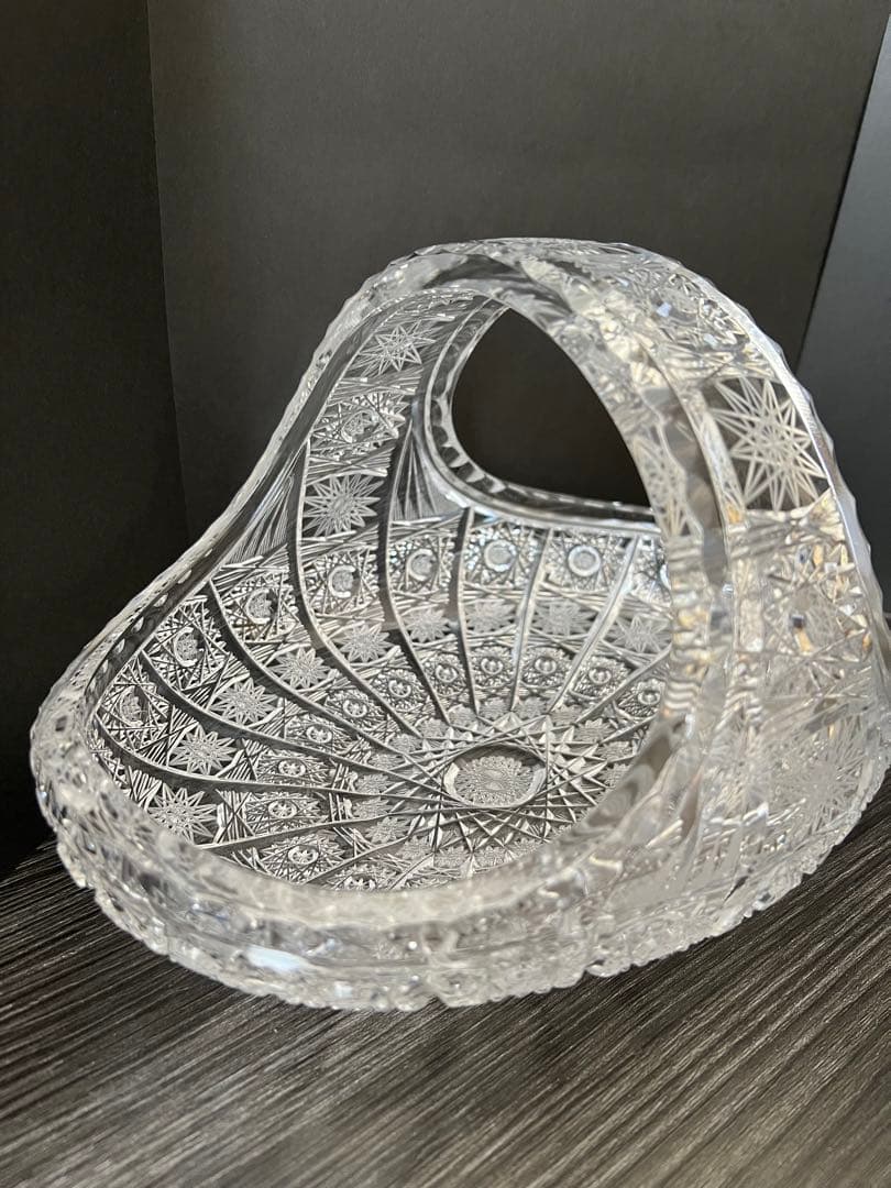 ボヘミア　クリスタル　ボヘミアガラス　フルーツバスケット　ボヘミアングラス