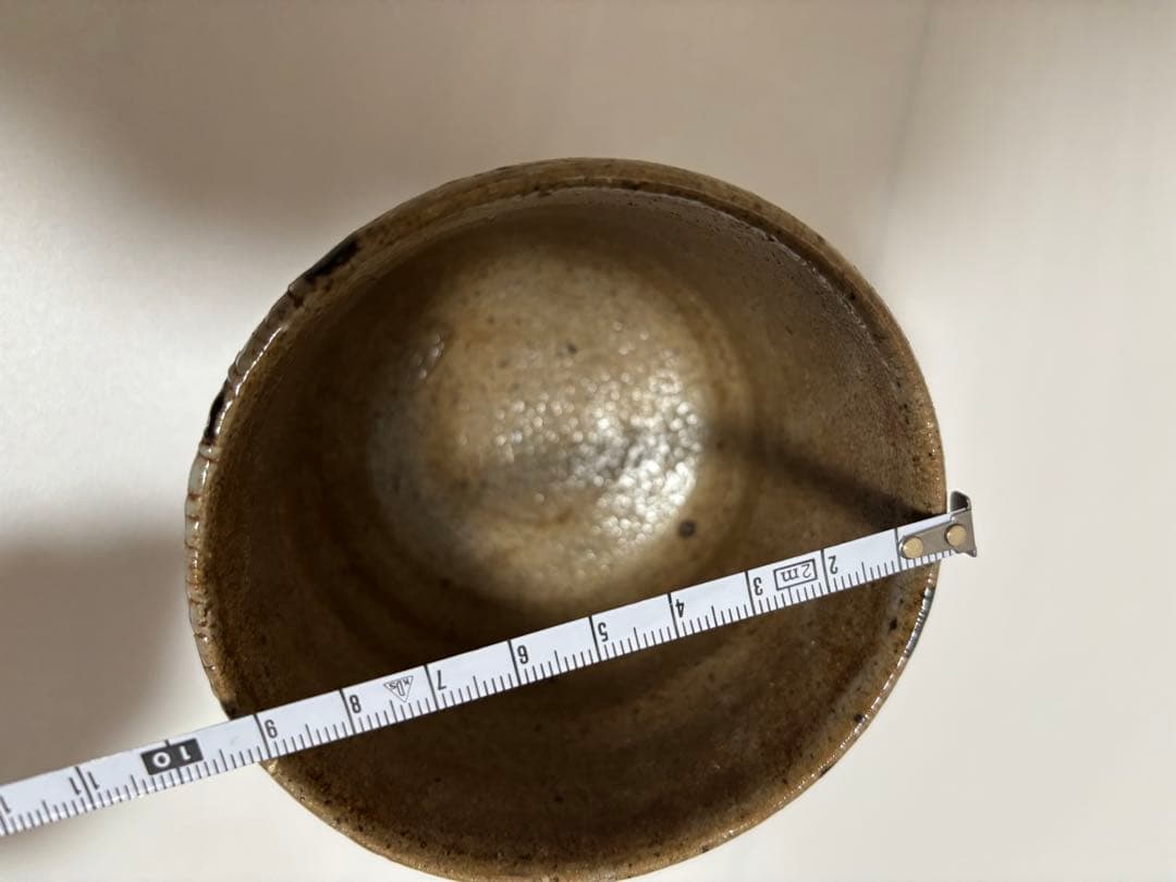 西岡小十　絵唐津　筒茶碗　唐津茶碗とも箱なし