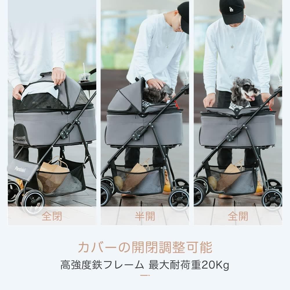 ペットカート ベビーカー 犬 バギー:小型犬 中型犬 猫 多頭 カート 4輪