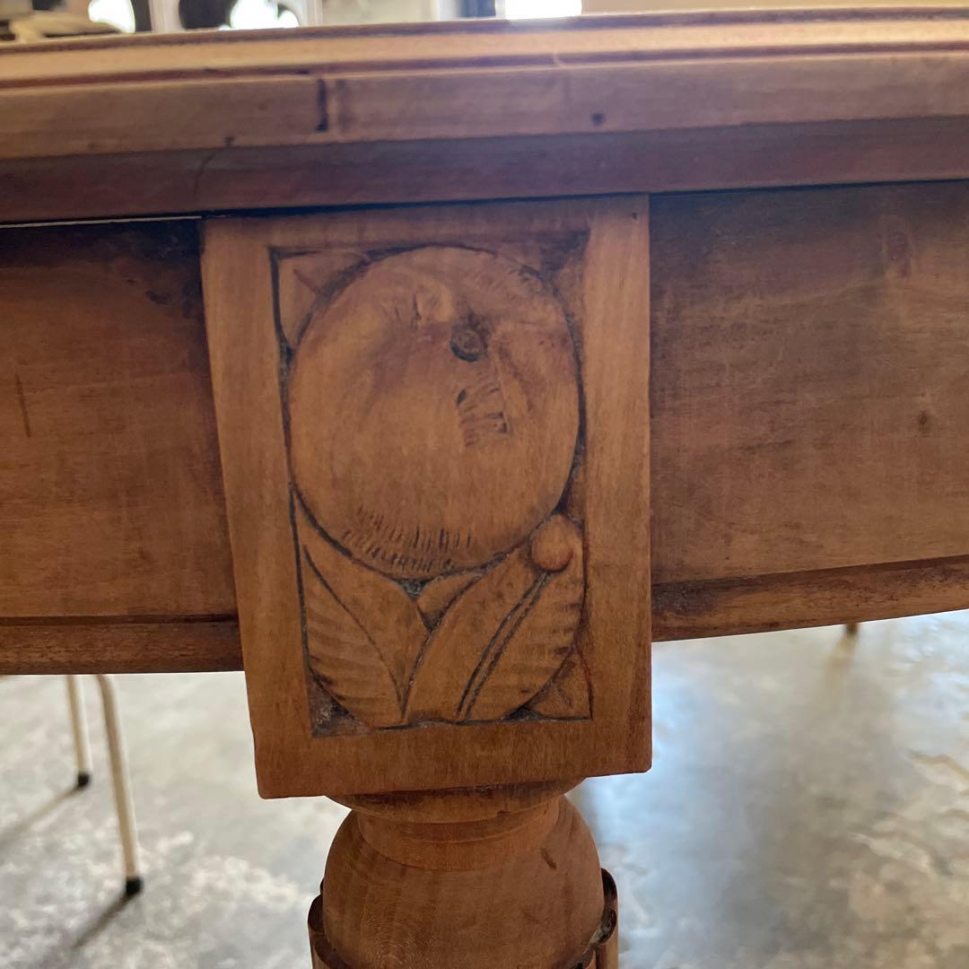 e0ビンテージ　オーバルダイニングテーブル　 剥離