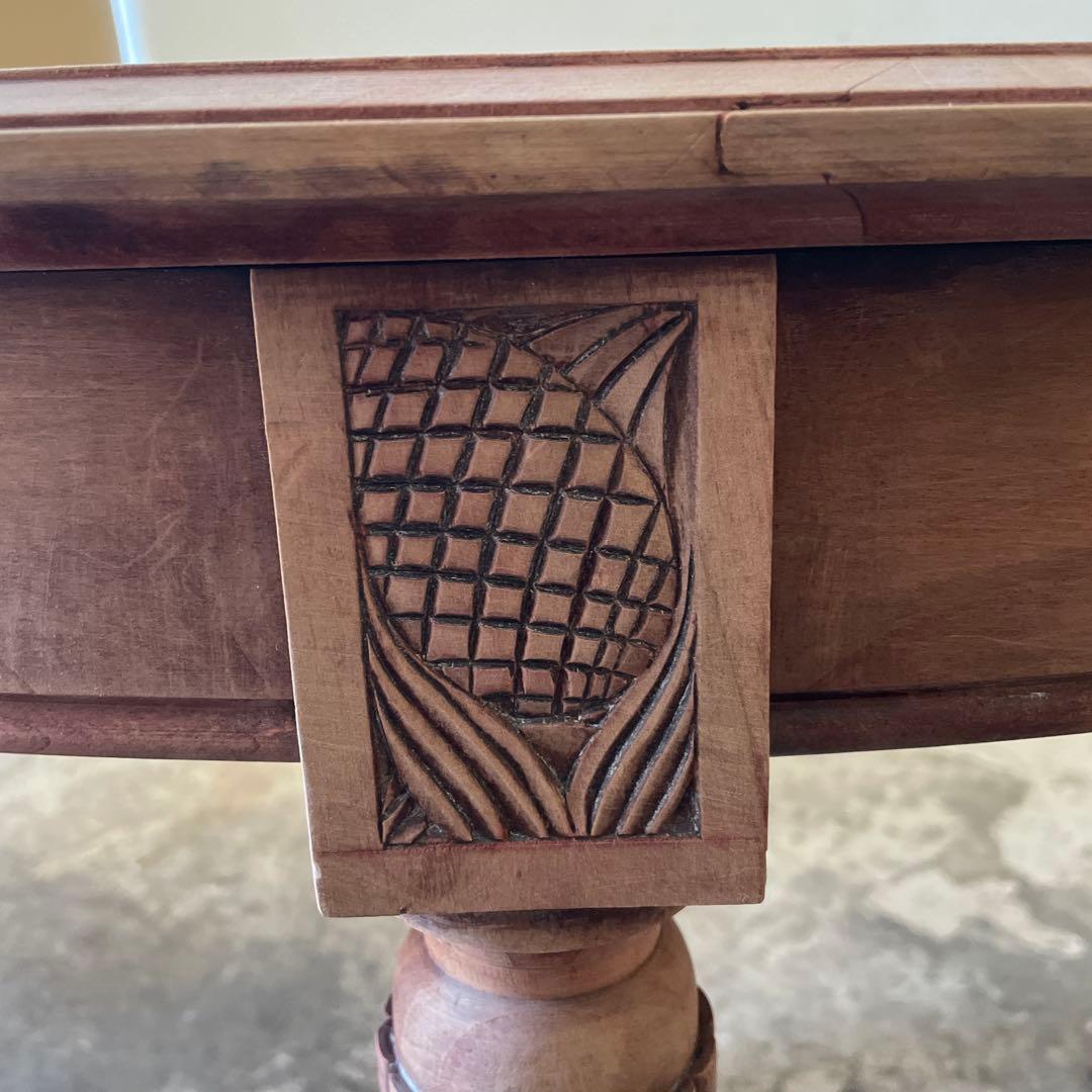 e0ビンテージ　オーバルダイニングテーブル　 剥離