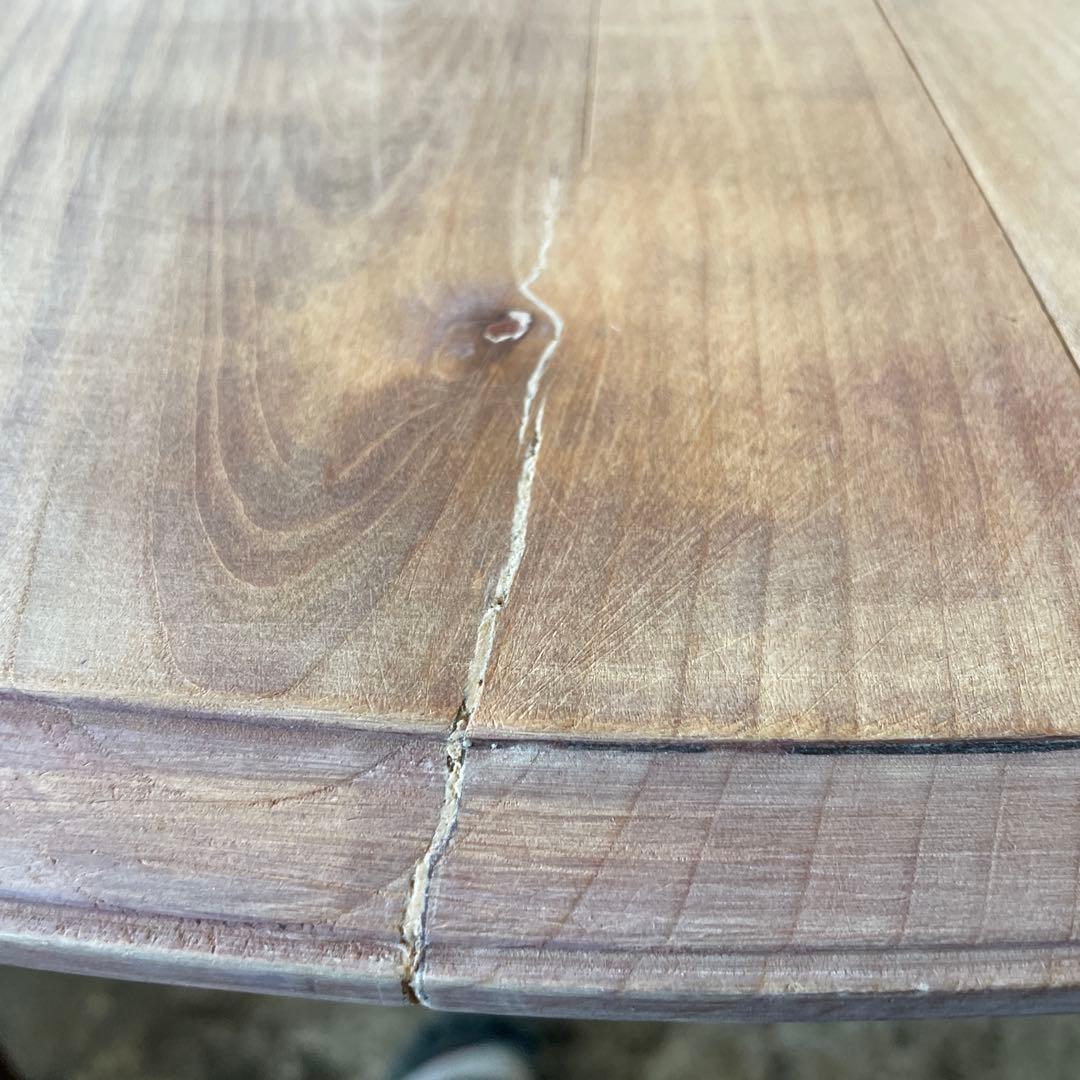 e0ビンテージ　オーバルダイニングテーブル　 剥離