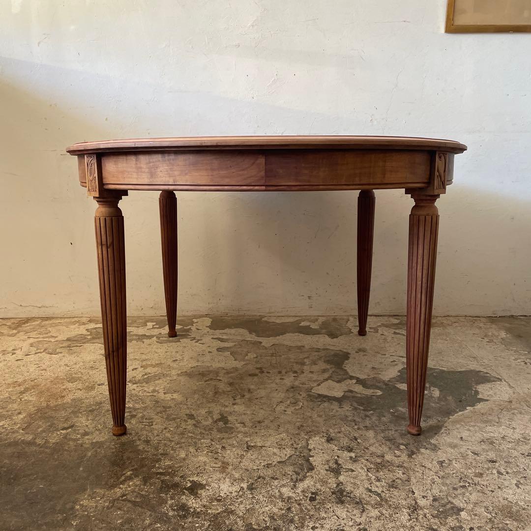 e0ビンテージ　オーバルダイニングテーブル　 剥離