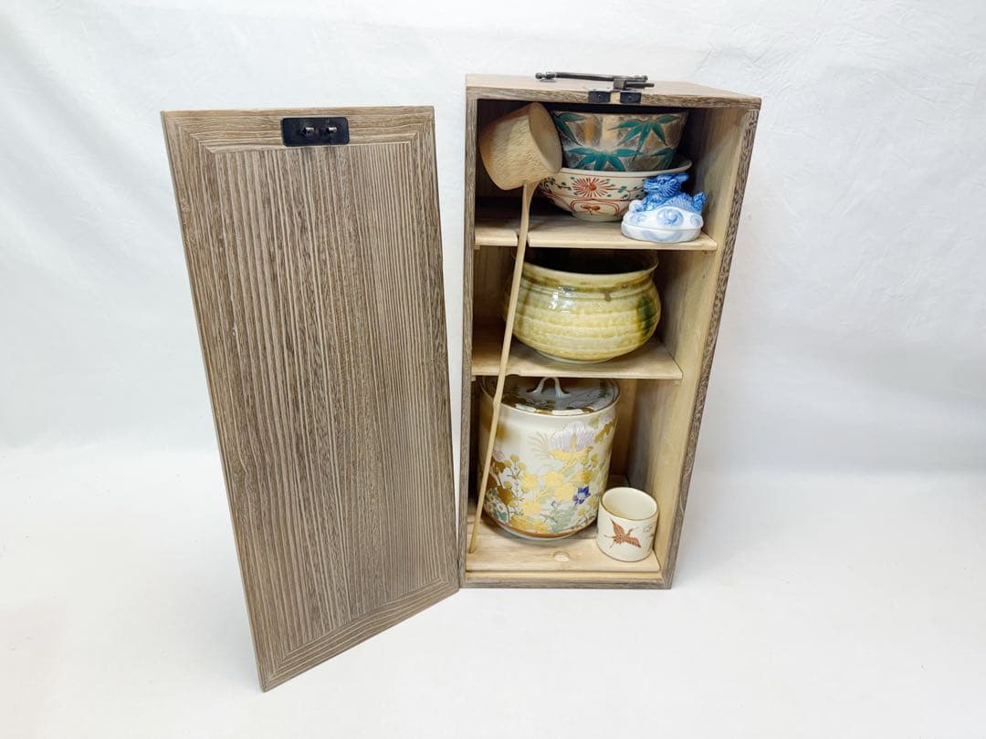 ほぼ未使用 茶道具 焼桐 短册箱 茶箱 茶道具一式 十二点セット 野点 元箱
