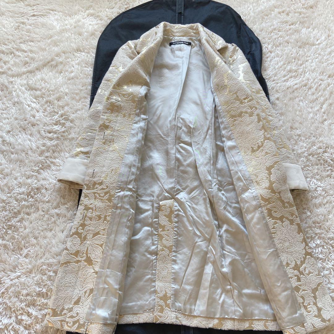 美品　ヴィヴィアンタム　ゴールド花柄コート　ジャガード　チャイナ　金　ロング　0