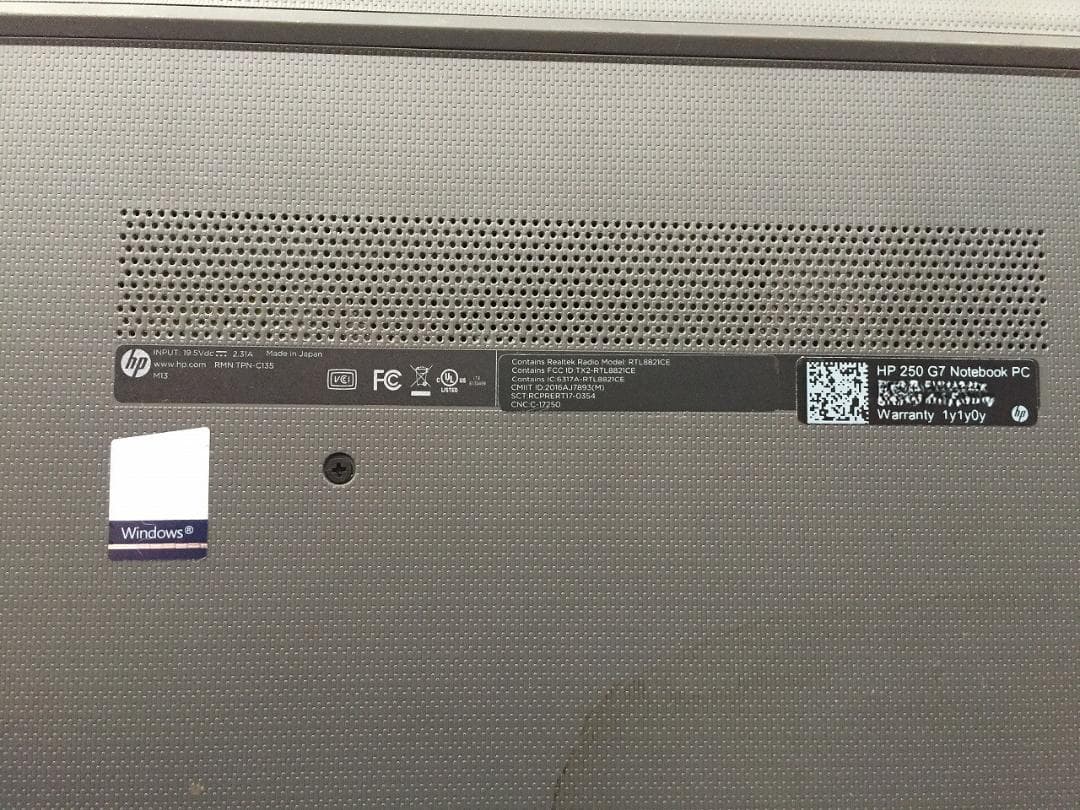 その他ノートPC本体 HP250G7 i3/8G/HDD500G/Win10/Office/Wi-Fi