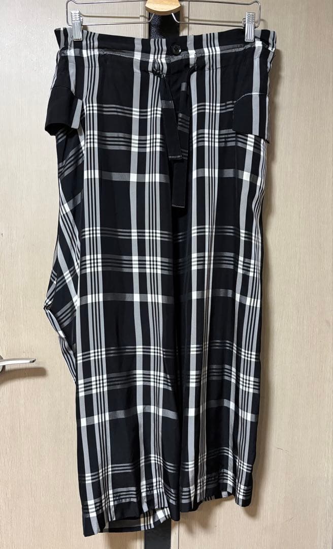 Y's モノトーンチェック柄 キュロットパンツ