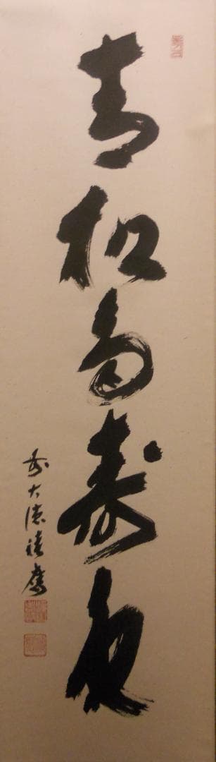 掛け軸 大徳寺 宝林寺 福本積應 『青松多寿色』一行書 紙本 茶道具 掛軸 美品