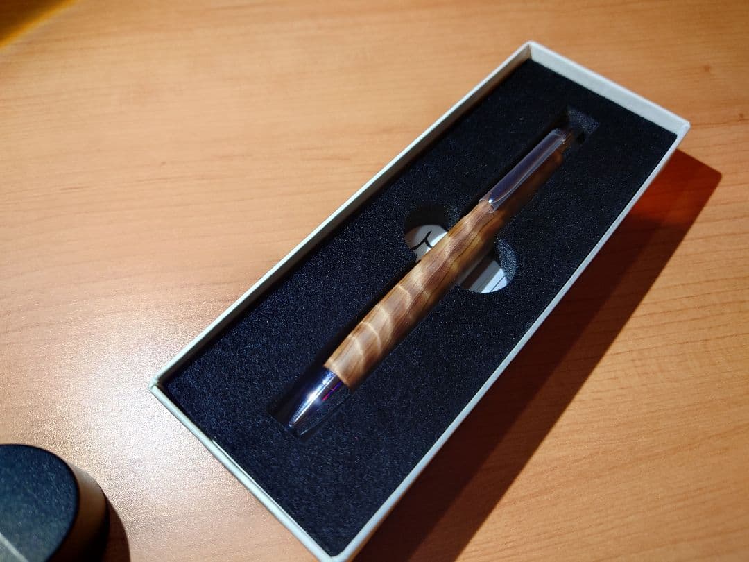 木軸ペン工房　金杢犀　杉　シャープペンシル　ボールペン　セット　縮杢　油杢