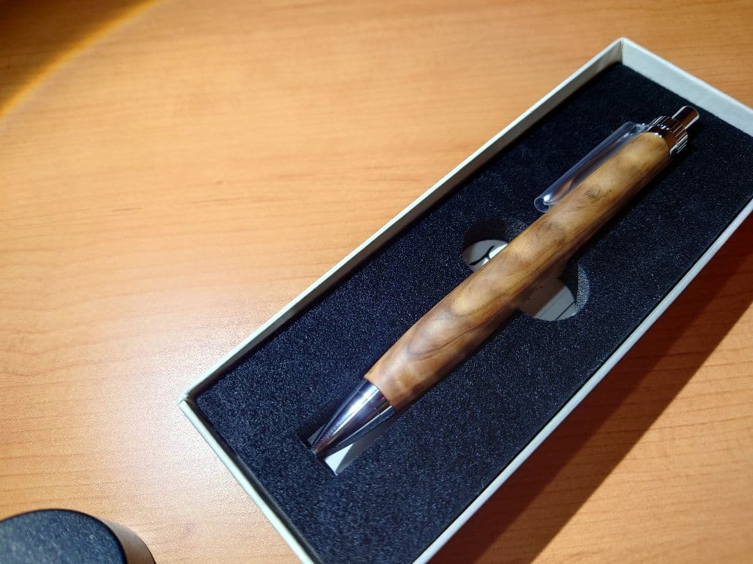 木軸ペン工房　金杢犀　杉　シャープペンシル　ボールペン　セット　縮杢　油杢