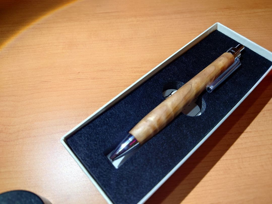 木軸ペン工房　金杢犀　杉　シャープペンシル　ボールペン　セット　縮杢　油杢